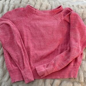Free People Ribbed Pink Crew Neck Sweater